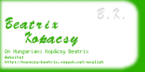 beatrix kopacsy business card