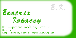 beatrix kopacsy business card